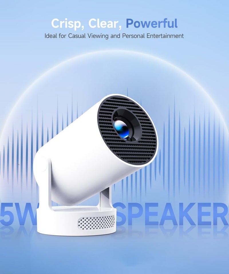 MAGCUBIC 2025 Upgraded Mini Projector 4K support with WiFi 6 and Bluetooth 5.4, 5w Soundbase Speaker, Portable Projecteur with Auto Vertical Keystone 180° Rotatable Lens Cap for Movie Home HY300Pro+ - Image 3